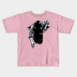 Scary Ghost Girl Coming Out Of Your Wherever Kids T-Shirt